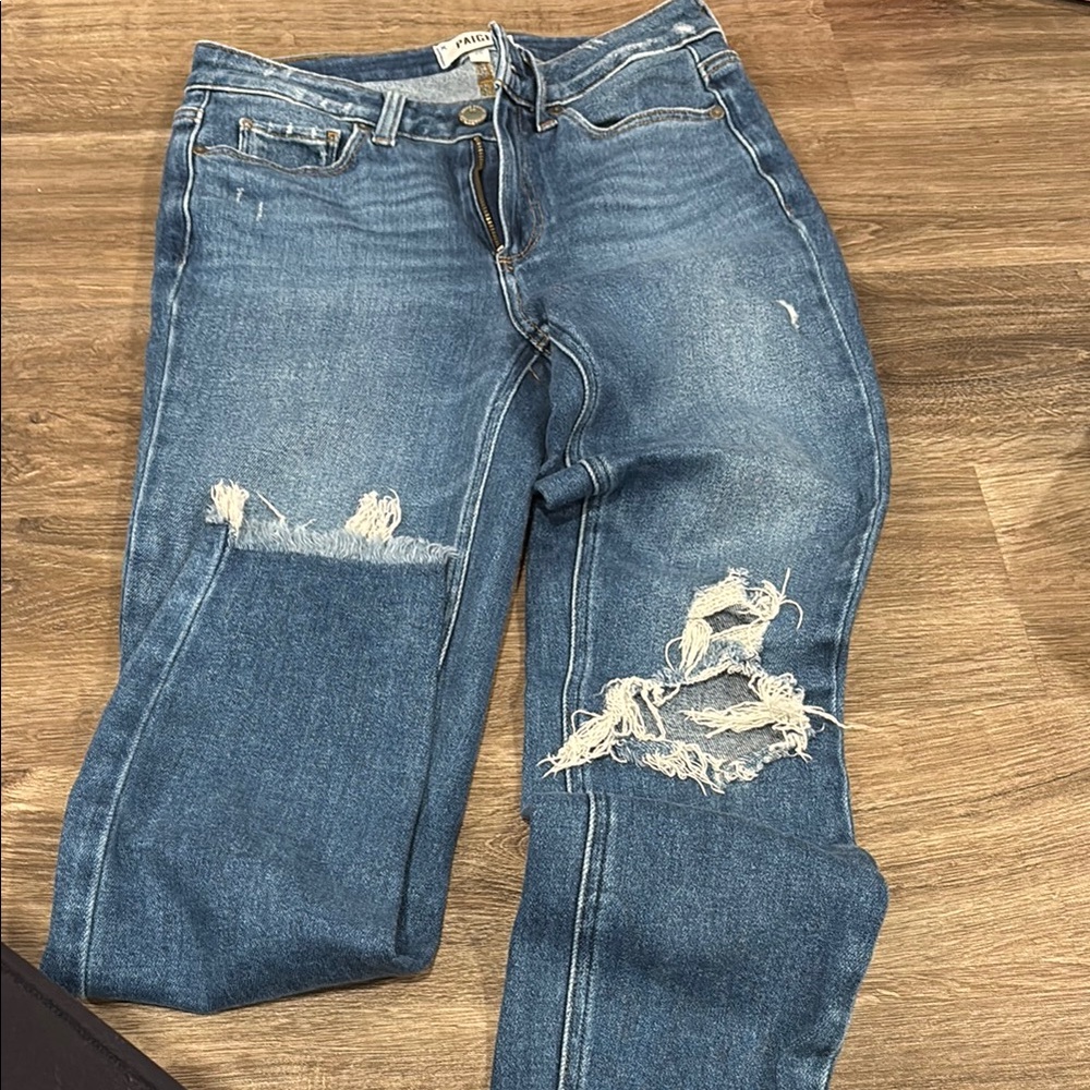 Paige Distressed Blue Jeans